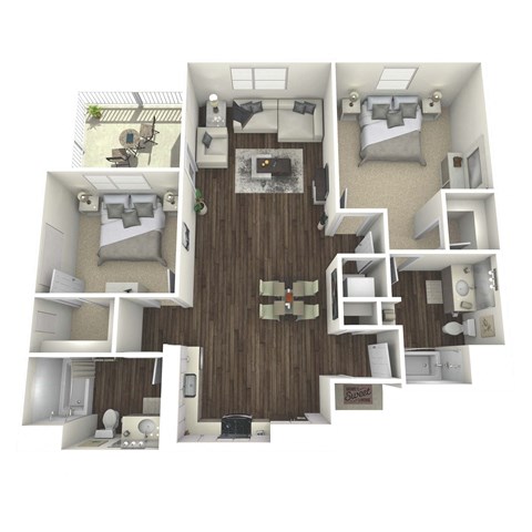 B3 Floor Plan at The Platform Urban Apartments